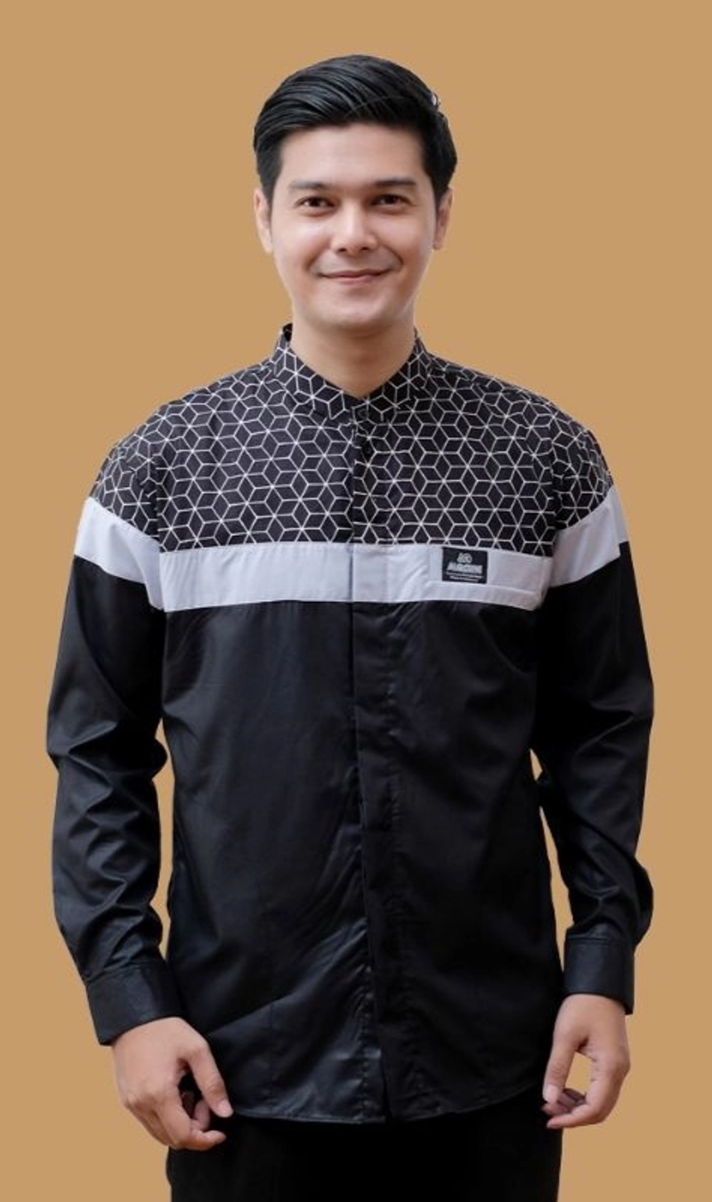 Product image Kois Batik - Baju muslim couplen koko kombinasi batik ayah dan anak warna hitam M Ayah hitam kombinasi