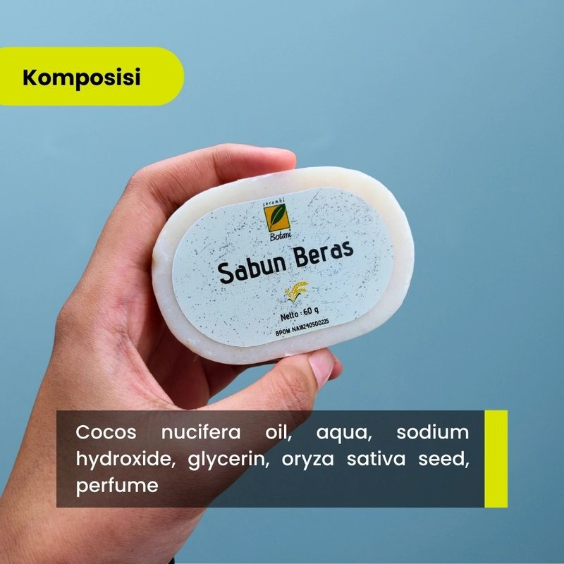 Product image SERAMBI BOTANI - Sabun Beras Scrub - Membantu Mencerahkan Kulit Wajah dan Tubuh 60gr Sabun Beras