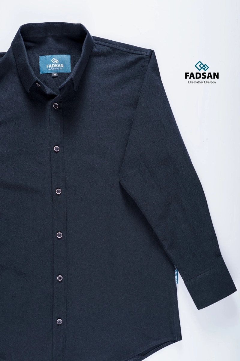Product image FADSAN - Kemeja Koko Ayah Anak Lengan Panjang Bahan Katun Warna Black - Grit Series SIZE ANAK XS GRIT BLACK