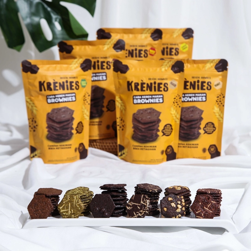 Product image KRENIES - Makanan Ringan Snack Krekers Brownies Paket 12 Pcs Mix Rasa