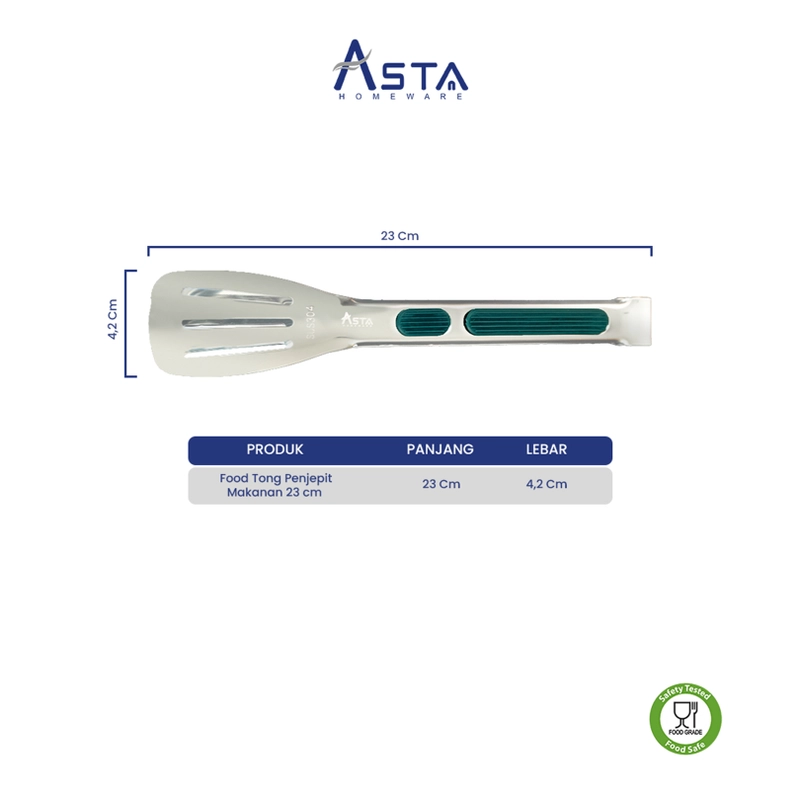 Product image Asta Capitan Makanan Tahan Panas Jepitan Food Grade 304 Stainless Steel 23 cm Capit Sus 304