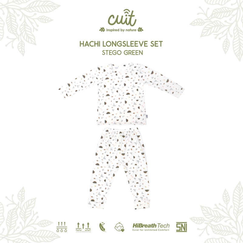 Product image Kintakun Baby - KINTAKUN BABY X CUIT Hachi Setelan Anak Bayi Tangan Panjang Celana Panjang Anak L (1-2 Tahun) Stego Green