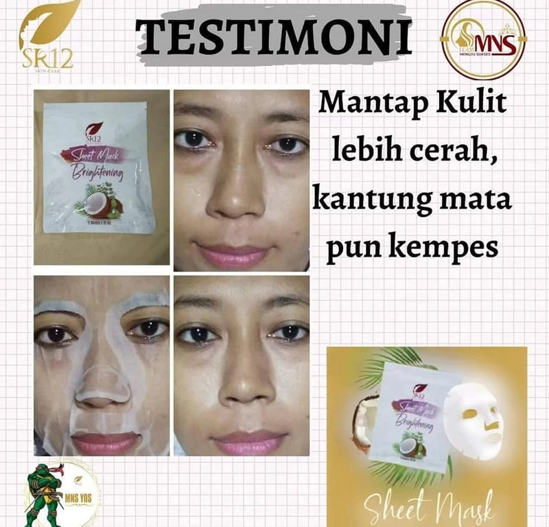 Product image Sheet Mask Brightening SR12 Masker Topeng Masker Mencerahkan Wajah Melembabkan Kulit 5 Sheets Brightening