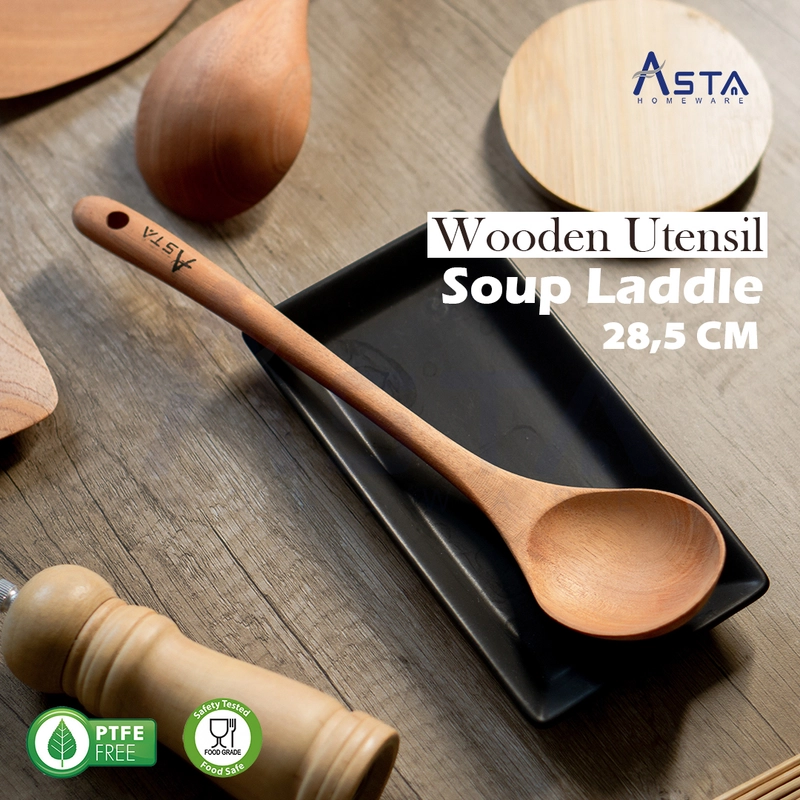 Product image Asta Sendok Sup Centong Kayu Premium Food Grade Jenis Sendok Kuah