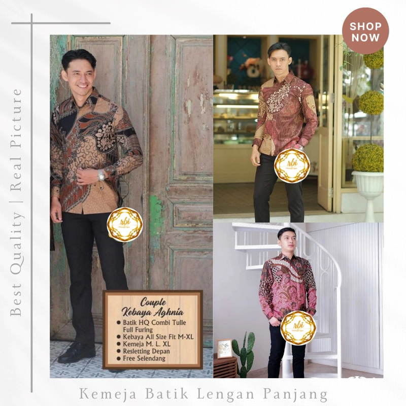 Product image Rambe Batik Indonesia - Batik Kemeja Panjang Berkualitas F10 XL A