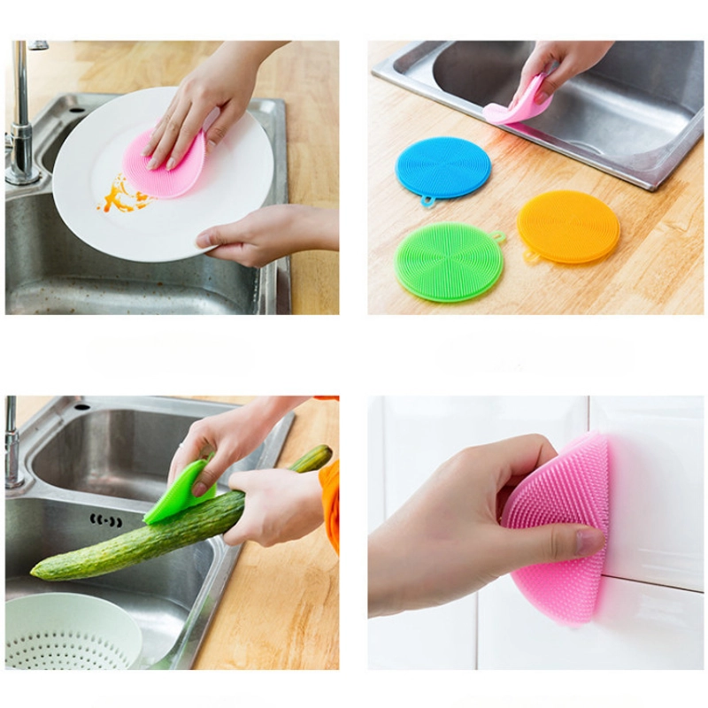 Product image KAMJE Spon Spons Sponge Cuci Piring Silikon Silicone Busa Pembersih Serbaguna KMJ074 KMJ074 RANDOM