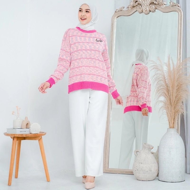 Product image Leika - RANA SWEATER RAJUT DEWASA / KNITWEAR WANITA WARNA PINK