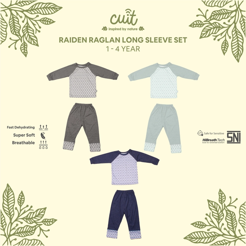 Product image CUIT Baby 1 - 4 Tahun Set Playsuit Anak Tangan Panjang Celana Panjang Raiden XL Grey