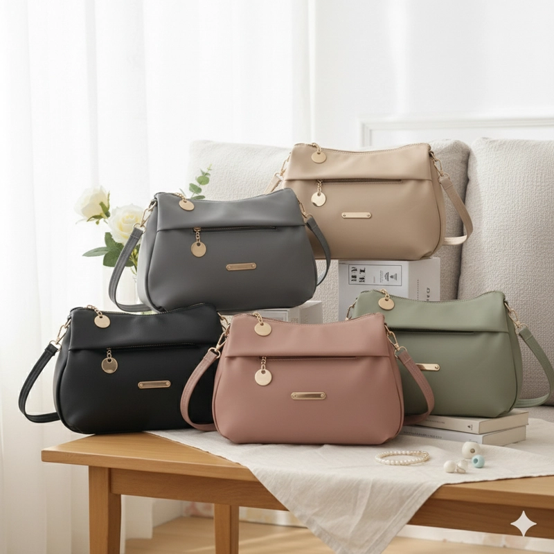 Product image CBL - DAVINA Slingbag - Tas Selempang Wanita Slingbag DAVINA Bahan Nilon Cocoly Waterproof Antiair Tas Wan Medium Pink_Salem