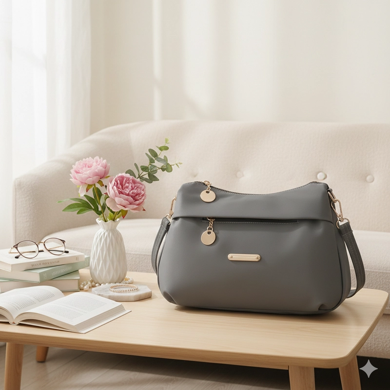 Product image CBL - DAVINA Slingbag - Tas Selempang Wanita Slingbag DAVINA Bahan Nilon Cocoly Waterproof Antiair Tas Wan Medium Abu