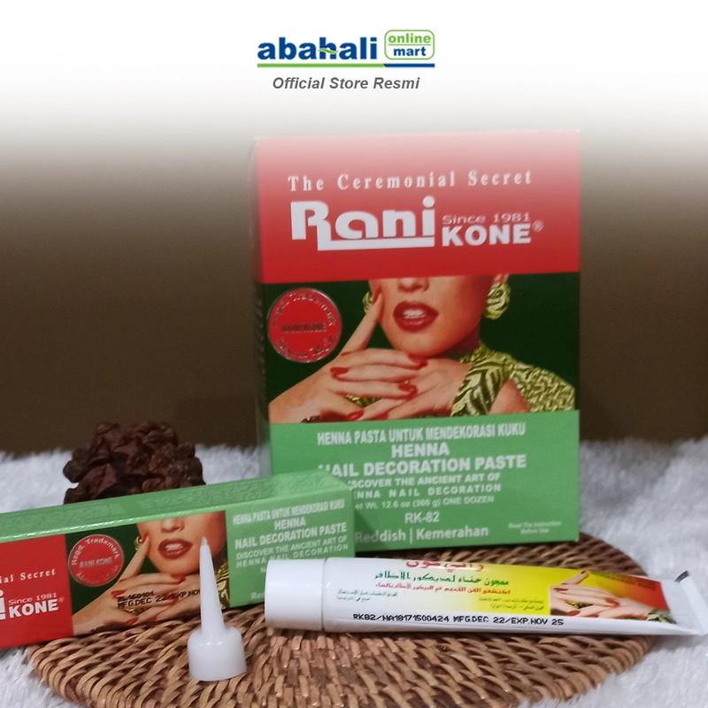 Product image Abahali Mart - Rani Kone 82 Merah 30gr Henna Pewarna Alami Warna Merah Cerah Asli India 1 pcs RK 82 RED 30GR