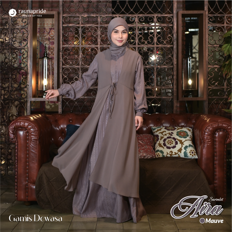 Product image RAUNAPRIDE OFFICIAL - SARIMBIT AIRA - MAUVE XL/16 GAMIS DEWASA