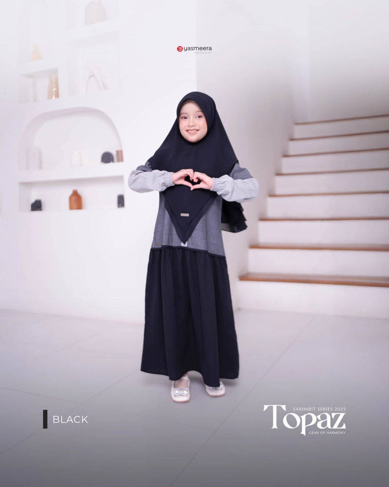 Product image Yasmeera Official - Sarimbit 2025 Topaz SerIes Warna Indigo Blue XL GAMIS ANAK