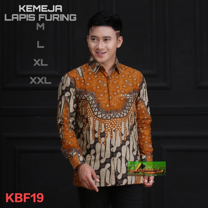 Product image legowo batik - Kemeja batik lapis furing M Kuning kombinasi