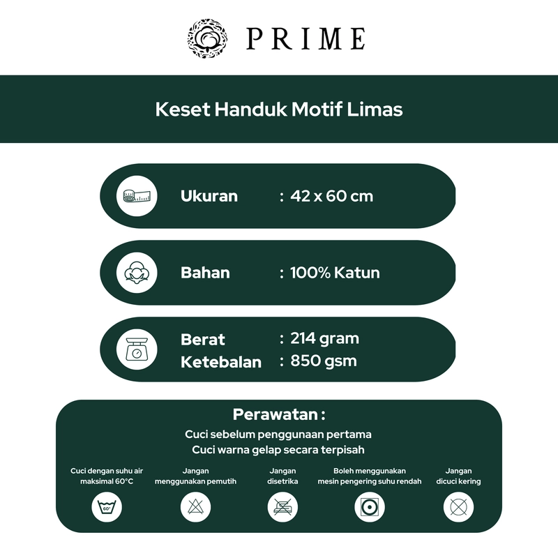 Product image Chalmer - Keset Prime by Chalmer Seri Limas 42 x 60 cm Keset Handuk Motif Dapur Kamar Mandi 42 x 60 cm Dark Brown