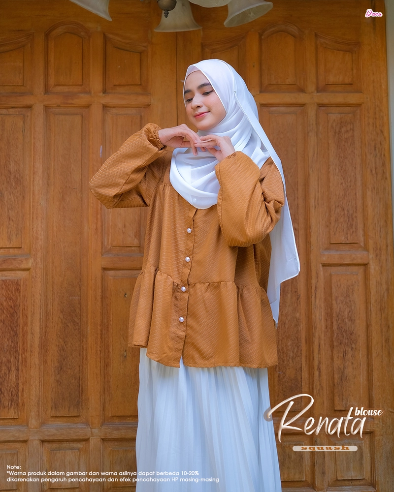 Product image Dzeera - RENATA BLOUSE / atasan remaja kekinian jacquard cotton premium S SQUASH