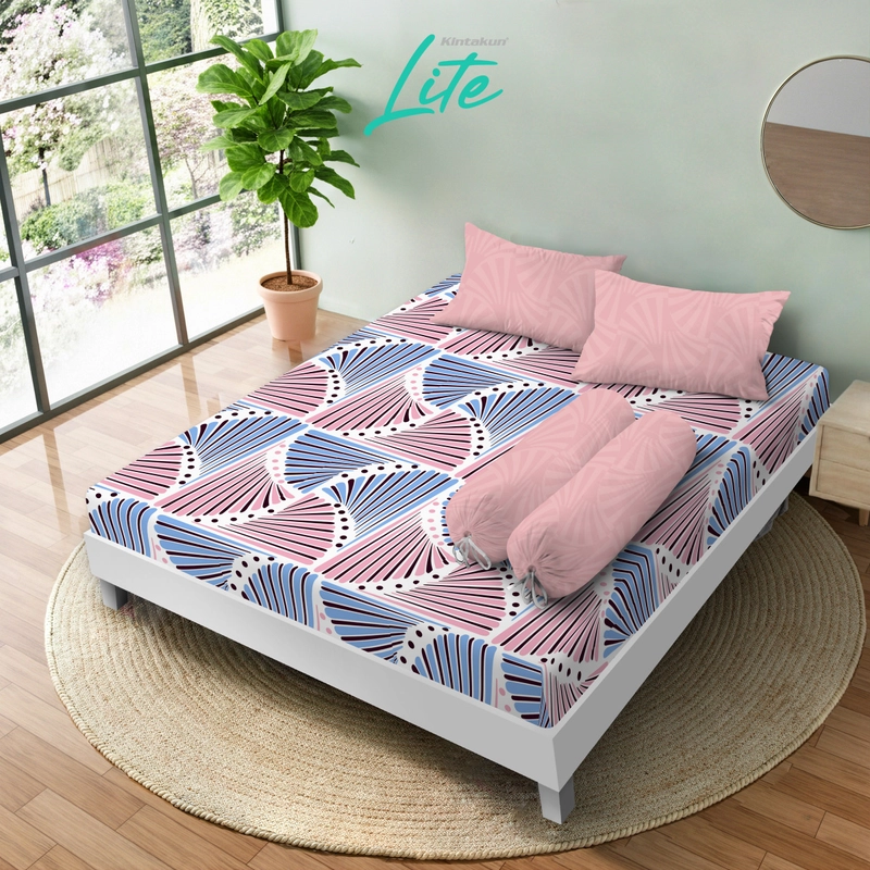 Product image Kintakun - Kintakun LITE Sprei Set 180 x 200 Fitted T30 cm Minimalis Flower Aesthetic Microfiber 180 x 200 Gistara