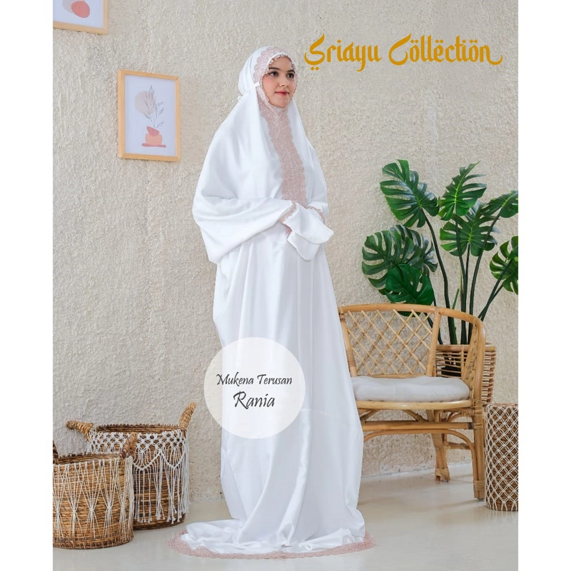 Product image SRIAYU COLLECTION - MUKENA TERUSAN RANIA RENDA FATIMAH ALLSIZE BROKEN WHITE