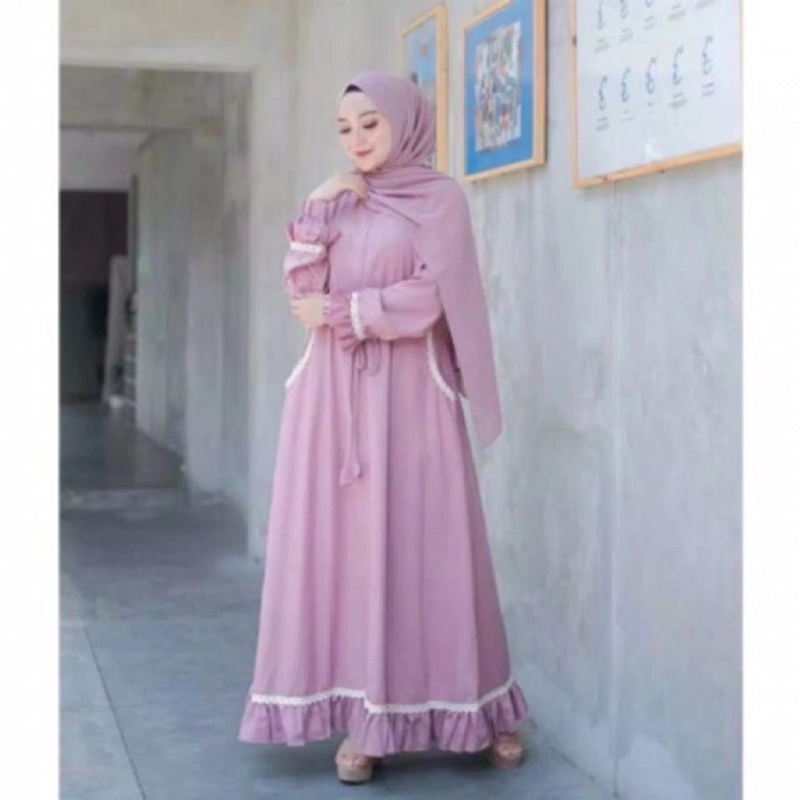Product image Muslim Clothing - Muslim Clothing- Gamis Nirmala Muslim Dress ALL SIZE PINK DUSTY