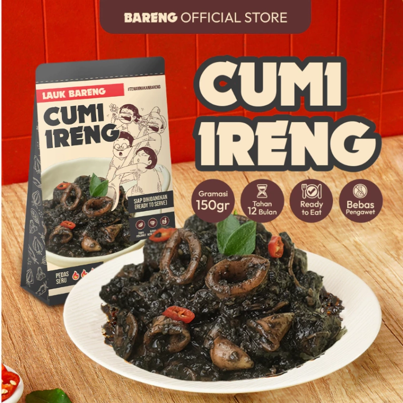 Product image Lahap Bareng - [NEW] Cumi Ireng Hitam - Lauk Praktis Siap Santap - Ready to Serve 150gr Pedas Imut