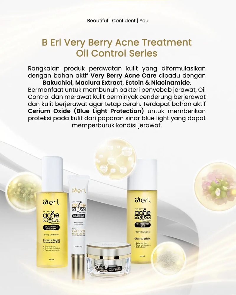 Product image Berl Cosmetics - Very Berry Acne Treatment Oil Control Series 1 Paket Acne Series