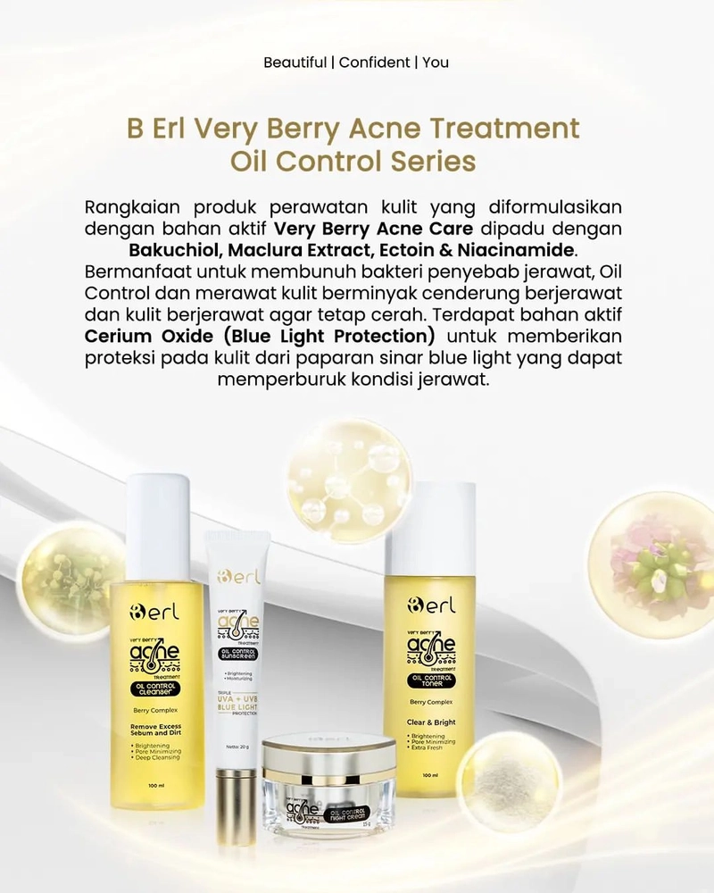 Product image Berl Cosmetics - Very Berry Acne Treatment Oil Control Series 1 Paket Acne Series