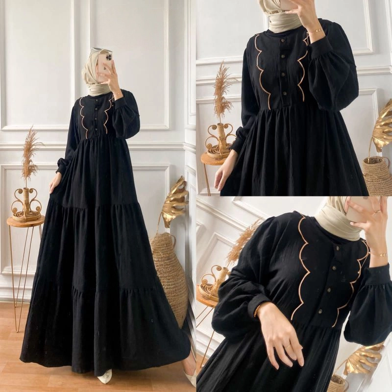 Product image diesa - Gamis Dress Maxy Andini Renda L Hitam