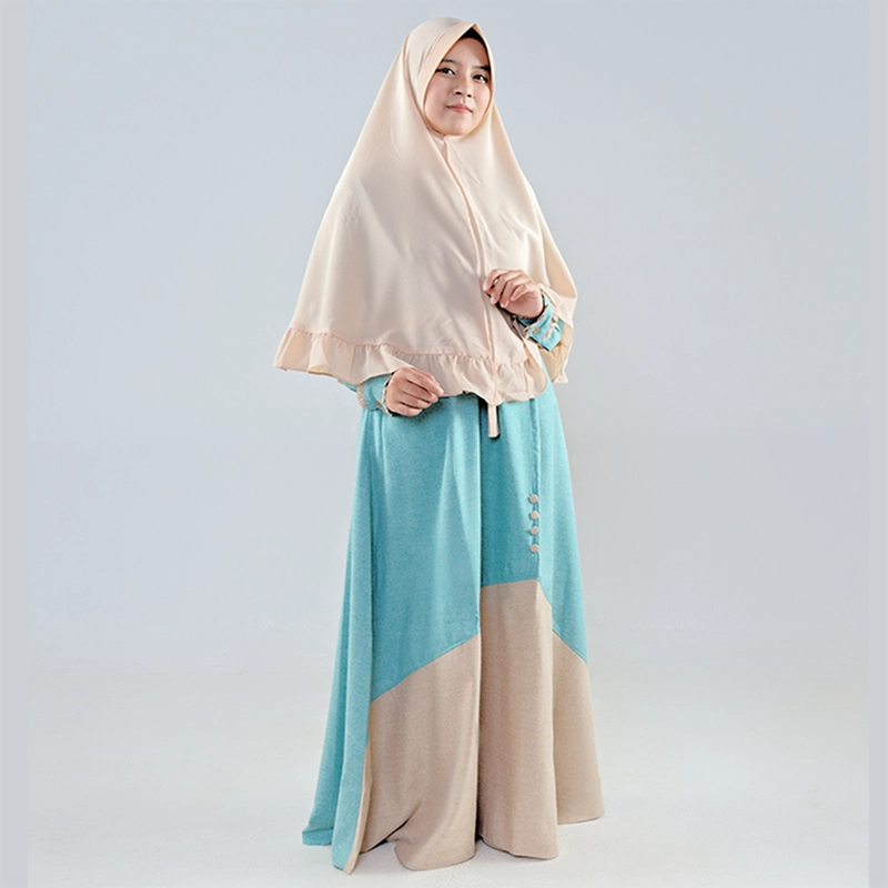 Product image Baju Busana Dres Dress Gamis Wanita Dewasa Simple Simpel Kondangan Lebaran Hijau Wardah Khaki M Turquoise Khaki