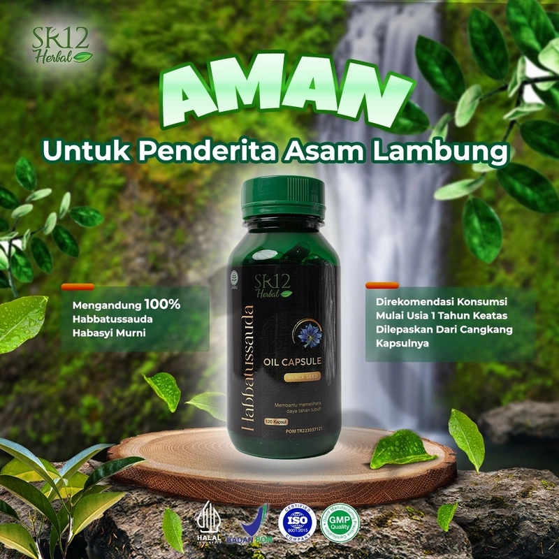 Product image SR12 Habbatussauda Mengatasi Kolesterol Diabetes Hipertensi Dan Meningkatkan Daya Tahan Tubuh 120 Kapsul Habbatussauda