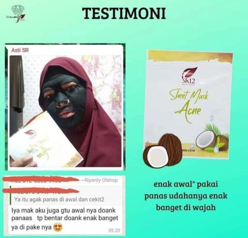Product image Sheet Mask Acne SR12 Masker Topeng Mengatasi Jerawat Komedo Bruntusan Melembabkan Kulit 5 Sheets Acne
