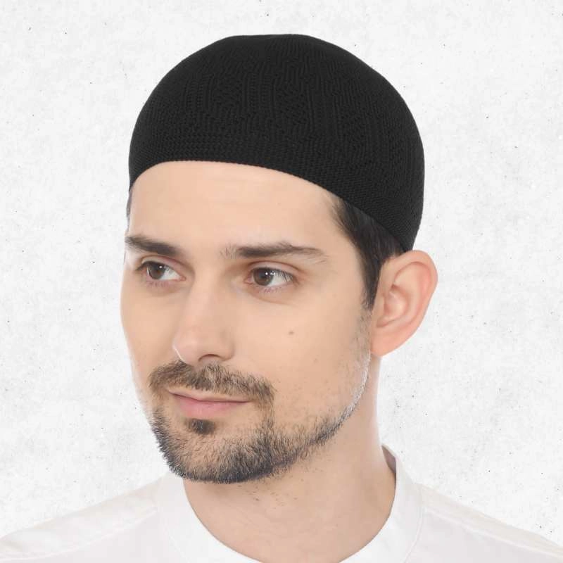 Product image Peci Rajut Seri Nabawi - Rahmen Allsize Dewasa Hitam