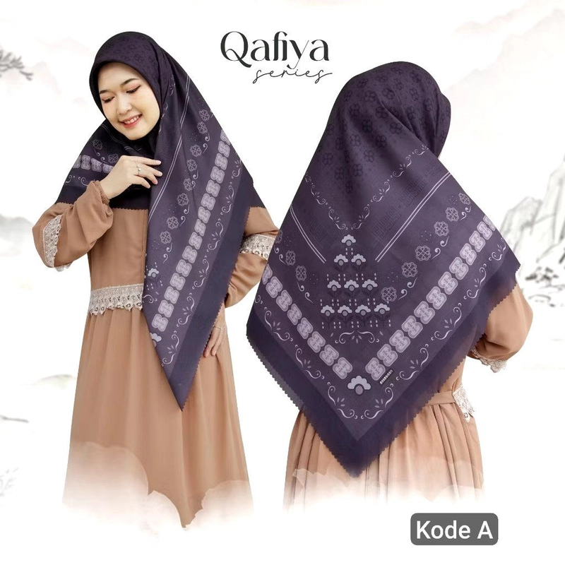 Product image Henfa.id - Scarf Motif/Series Qafiya/Jilbab Lebar/Jilbab Jumbo/Kerudung Segiempat/Kerudung Syari/Scarf Moamo 140x140 1 pcs Kode A