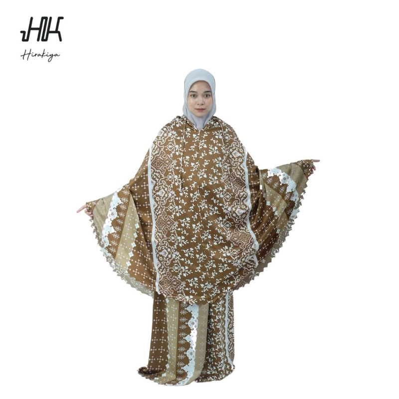 Product image Hirakiya id - Mukena Nissa Maxmara Silk Lux 2in1 Dewasa Laser Cut Atasan Bawahan Muslim Dewasa Caramel
