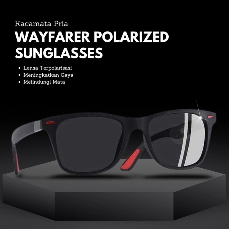 Product image RAYATORY - Kacamata Wayfarer Polarized Sunglasses TR90 - P21 Kacamata Black/Gray