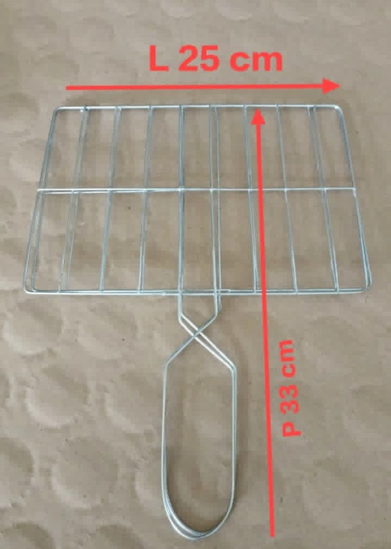 Product image Alcante - Alat panggang bakaran ikan daging stainless jepit sedang stainless