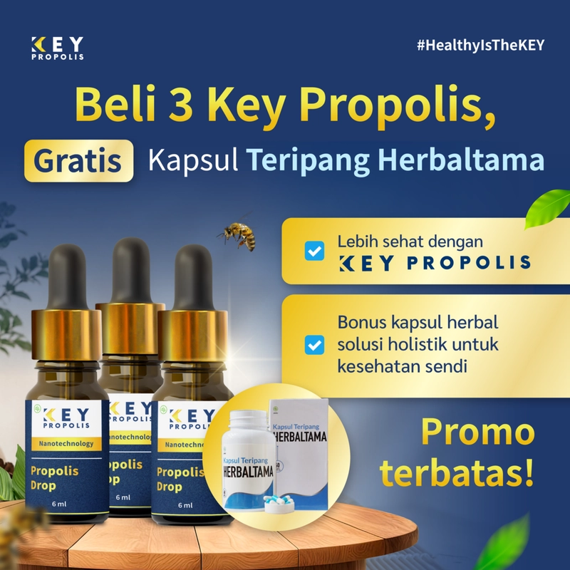 Product image KEY Propolis Official - [Free Gift Kapsul Teripang] Bundle 3pcs Propolis Key drop Bundle 3pcs