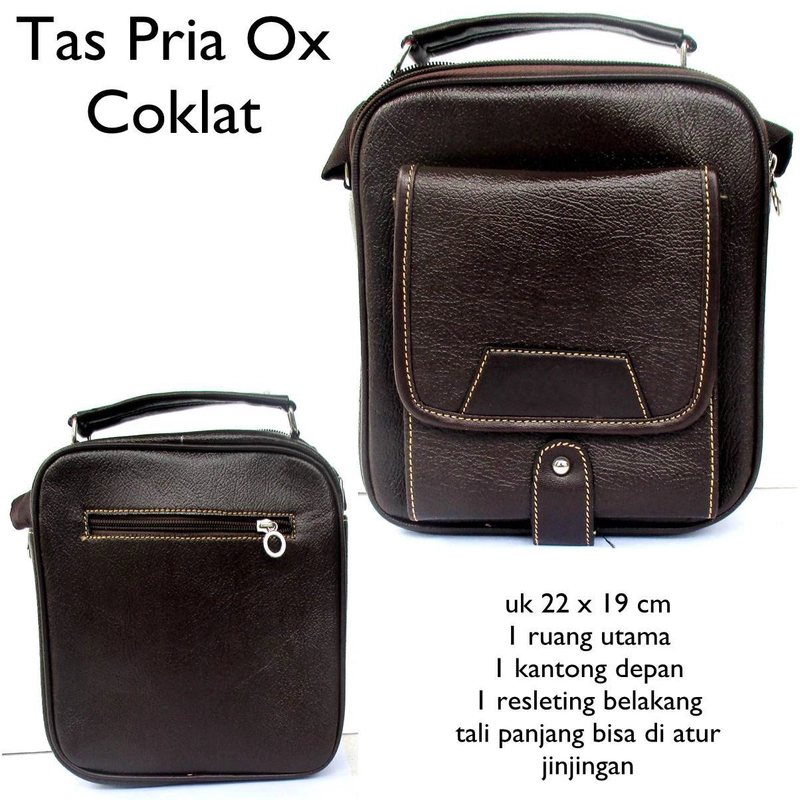 Product image Lanc Fashion - Tas selempang Simpel Kulit Pria OX Oscar warna coklat