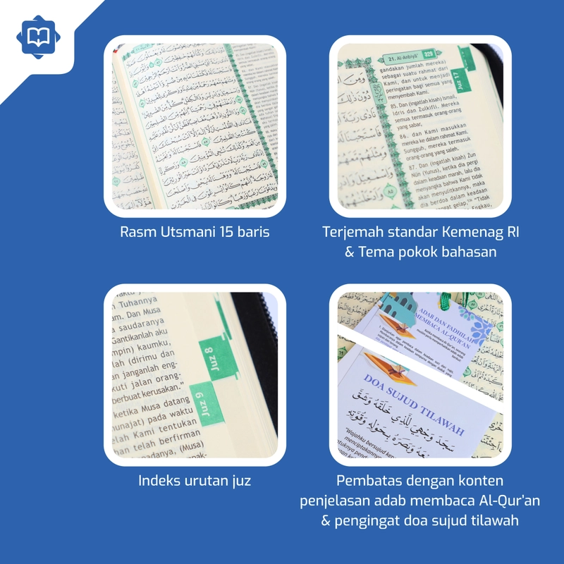 Product image Halim Quran - AL-QURAN TERJEMAH AL-HALIM HARDCOVER A5 UKURAN SEDANG DENGAN COVER YANG KASUAL A5 Biru