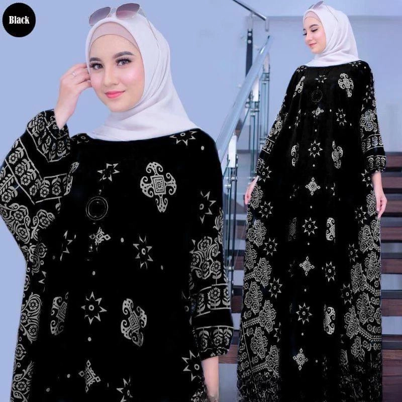 Product image Batik Ayodha - GAMIS KAFTAN GITHA 6 ALLSIZE JUMBO Allsize Hitam