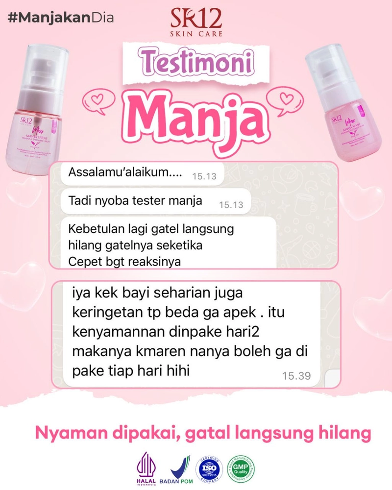 Product image SR12 Miss Manja Wash Dan Spray Mengatasi Bau Tak Sedap Keputihan Dan Gatal-Gatal 40 ml Manja Spray