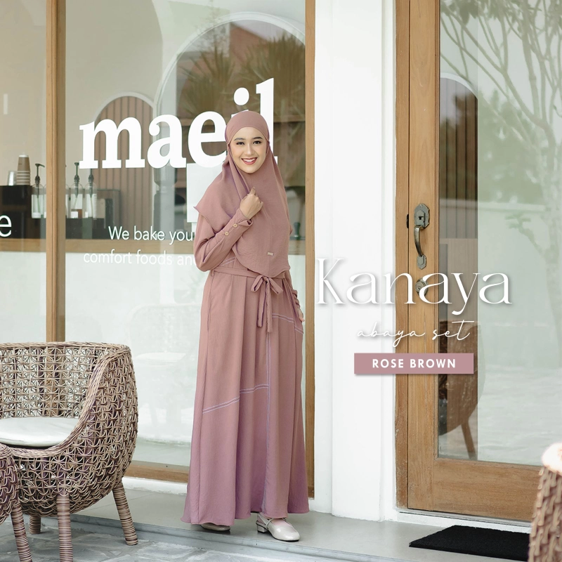 Product image Naisha HIjrah - Kanaya Abaya Set All Size fit to XL Rose Brown