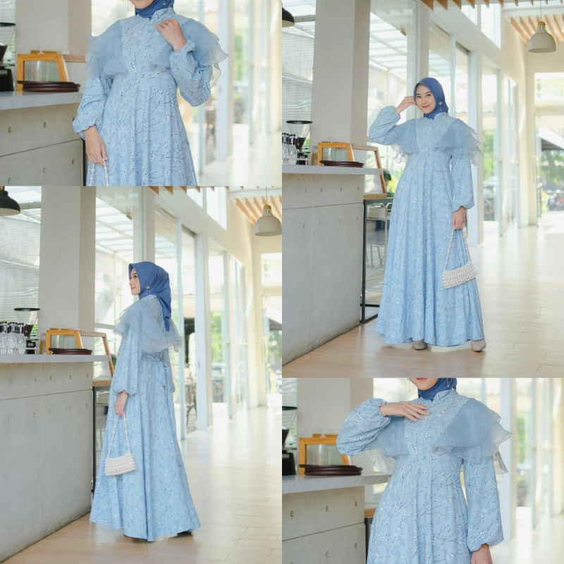 Product image astro - maxi dres wanita meghmsa realpict L/XL biru