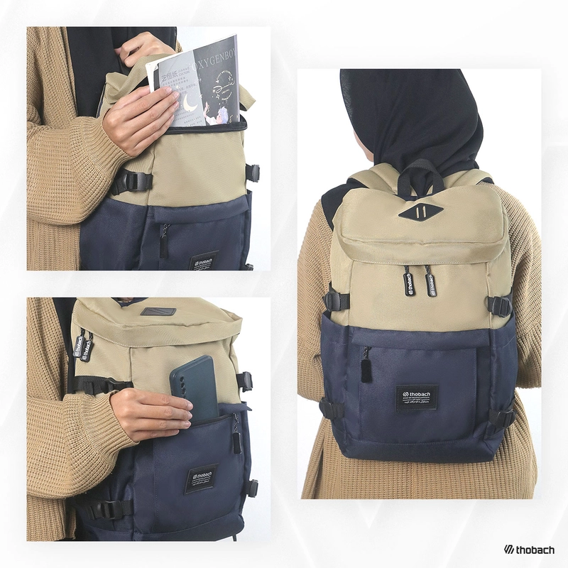 Product image Thobach official - THOBACH-BACKPACK TAS RANSEL PRIA WANITA ROCKY TAS SEKOLAH TAS KULIAH PREMIUM All Size Khaki Navy