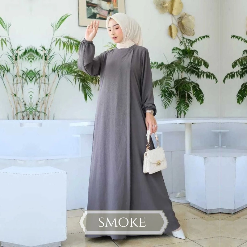 Product image Jembar - Gamis Abaya Rubina Dress 2 Layer Crincle Airflow Premium Busui Simpel & Elegan Adem Terbaru Standar Abu