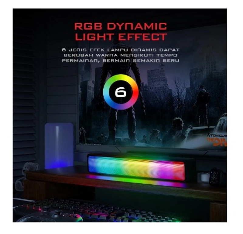 Product image UTAMAMEGA - Speaker Gamen GS8 Soundbar Gaming RGB Light Bass Komputer Laptop Type GS8