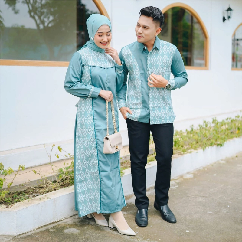 Product image COLLECTION SARJANA - GAMIS MOTIF BATIK - COUPLE GAMIS ALMAS - ORIGINAL - BATIK KATUN PRIMA SANFORIS KEMEJA M ALMAS