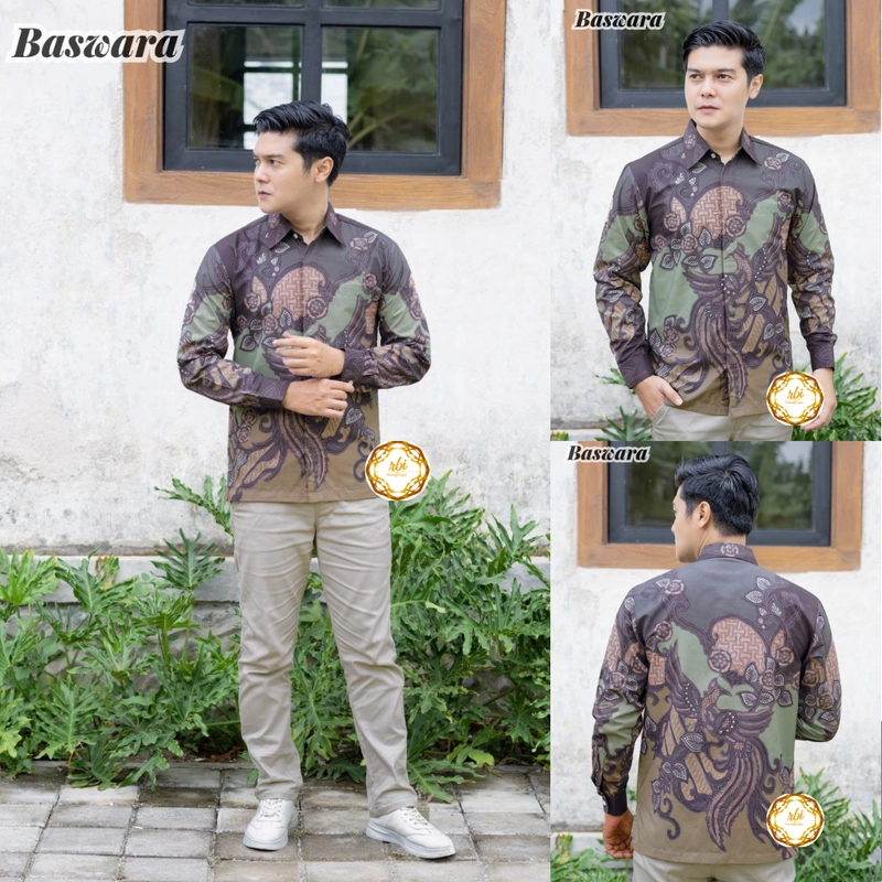 Product image Rambe Batik Indonesia - Batik Lengan Panjang Baswara Premium Berlapis Trikot S Baswara