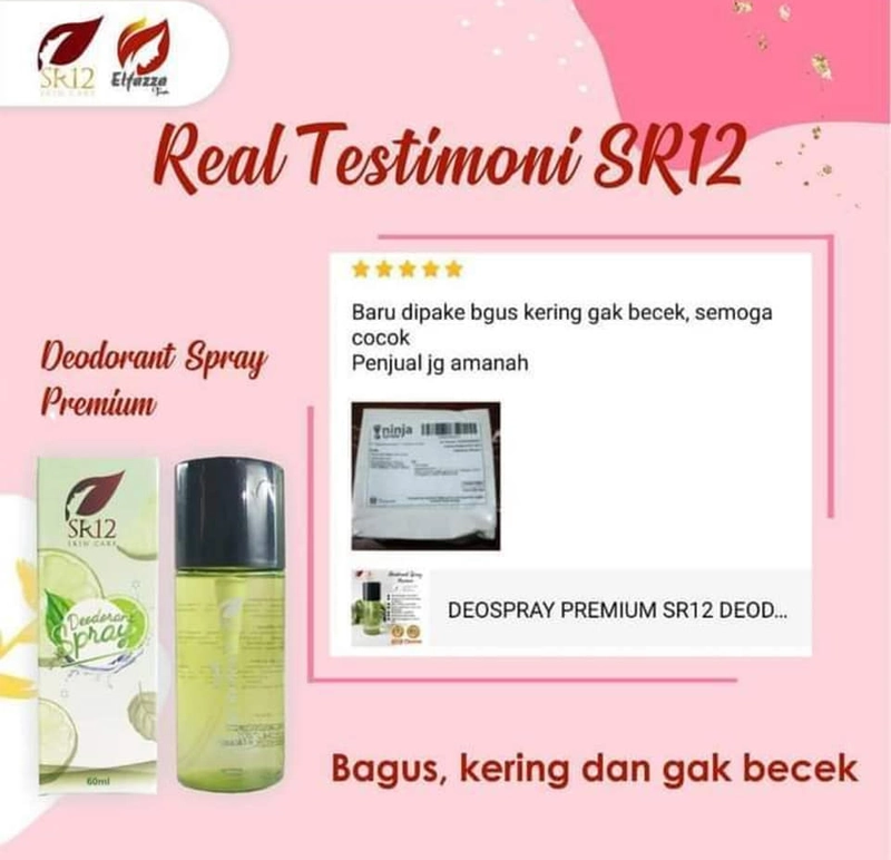 Product image Deodorant Spray Reguler SR12 Menahan Bau Badan Menahan Keringat Berlebih Non Parfum 60 ml Premium