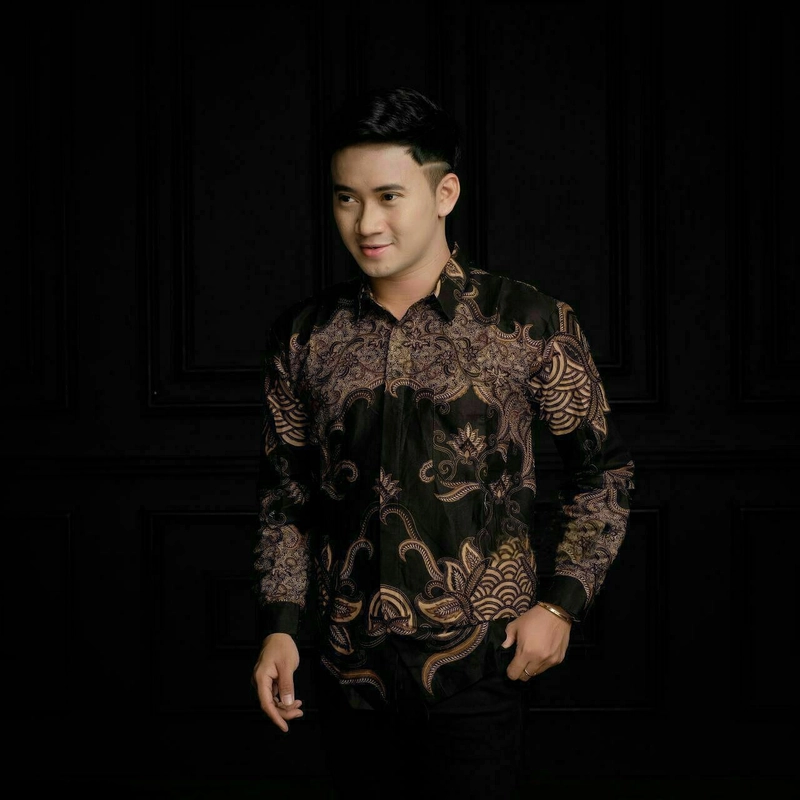 Product image Ks muslim fashion - Kemeja batik pria dewasa motif gajamada hitam M Kemeja gajamada