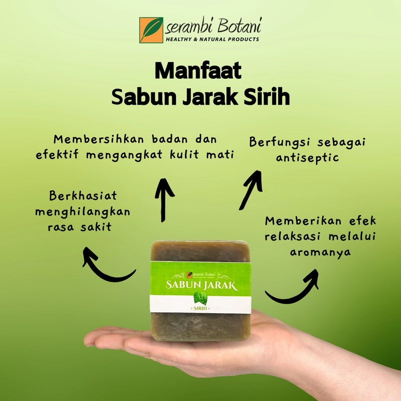 Product image SERAMBI BOTANI - Sabun Jatropha Sirih Sabun Organik Natural Herbal Alami - Untuk Merawat Area Kewanitaan 100gr Sabun Sirih